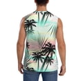 thumbnail image 4 of Bingfone Tropical Summer Palm Pattern Men's Tank Tops Workout Sleeveless Tee Shirts Running Beach Tanks for Men-XX-Large, 4 of 8