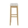 thumbnail image 3 of Linon Cessford 32" Backless Indoor Bar Stool, Rustic Brown with Striped Linen Fabric, Includes 1 Stool, 3 of 12