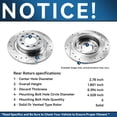 thumbnail image 5 of Detroit Axle -Drilled Slotted Brake Rotors for Buick Envision LaCrosse Regal Sportback Chevy Equinox GMC Terrain: 12.64" Front and 11.34" Rear Rotor, 5 of 6
