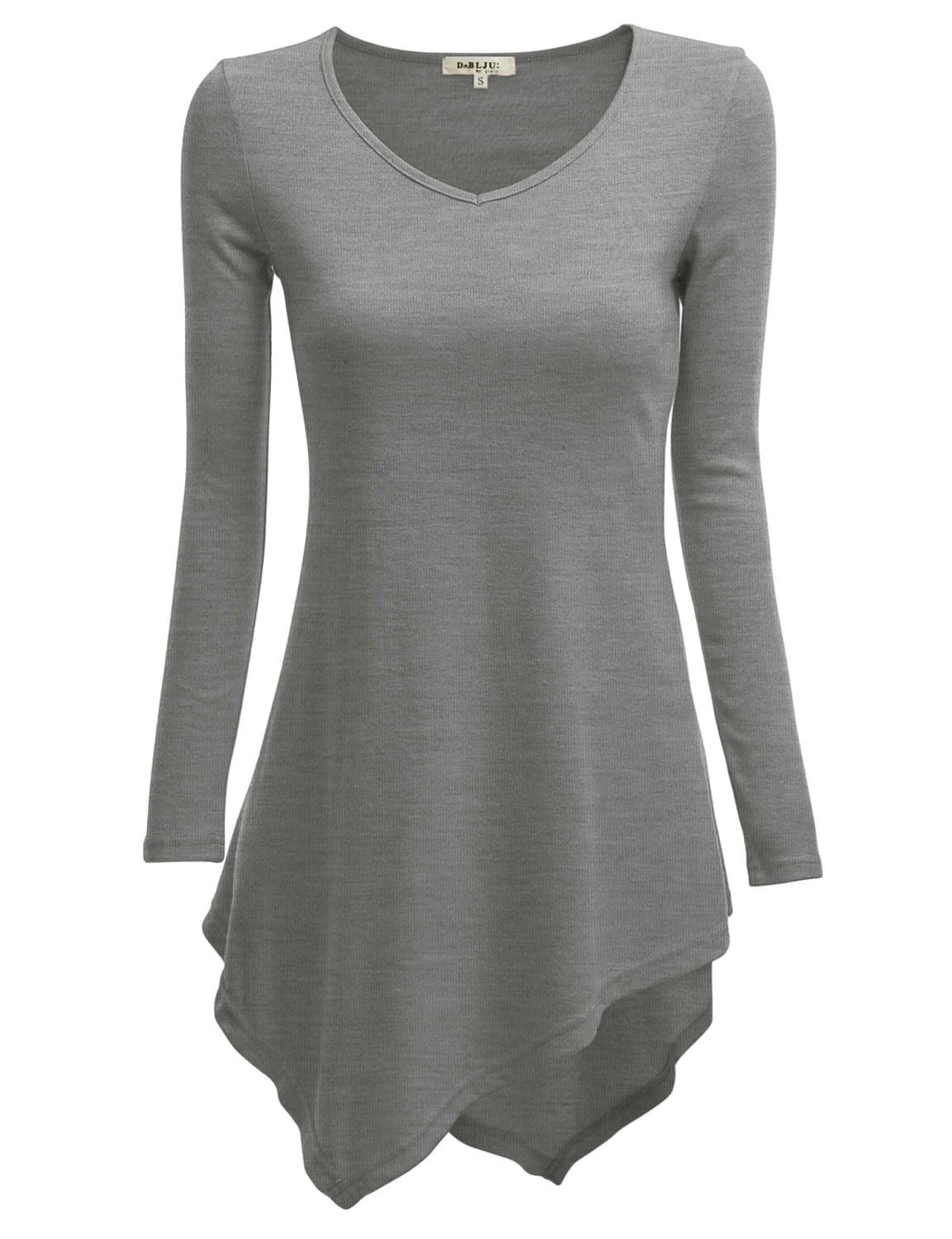 Doublju Womens Long Sleeve V-Neck Tunic 