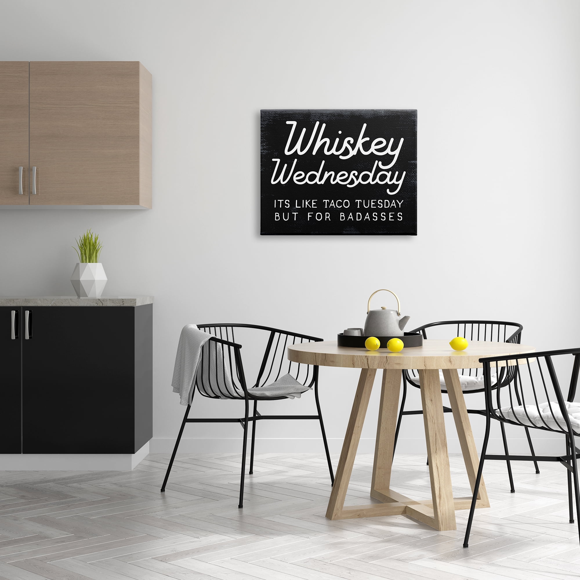 Stupell Industries Funny Whiskey Wednesday Food & Beverage Painting Gallery Wrapped Canvas Art Print Wall Art, 30 x 24