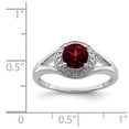thumbnail image 6 of 925 Sterling Silver Rhodium-plated Diam. & Garnet Ring Size: 5; for Adults and Teens; for Women and Men, 6 of 6