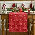 thumbnail image 3 of Gynky Table Runner Christmas Decorations Soft Plush Faux Fur Jacquard Christmas Trees Seasonal Winter Holiday Kitchen Dining Table Decoration For Indoor Outdoor Home Party Decor 13 x 72 Inch, Red, 3 of 8