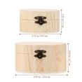 thumbnail image 2 of MasteelfCA 2pcs Simple Wood Storage Boxes Round Wood Case Wooden Small Item Storage Box, 2 of 8