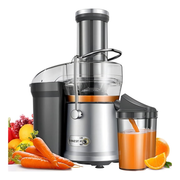 Extractor De Jugos Automatico Frutas Y Verduras XINEST 1200w Color Plateado