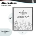 thumbnail image 4 of Stupell Industries Contemporary Relax Unwind Minimalist Leaves Black Framed Giclee Art, 11 x 14, by Lettered and Lined, 4 of 8