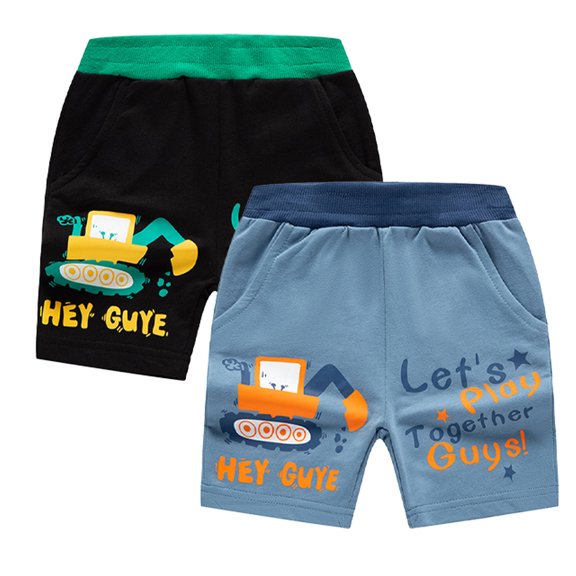 Esaierr Kids Baby Summe Short Pants for Boys,Toddler Elastic Waist Athletic Short Sweatpants Cute Casual Soft Cartoon Sweatpants for 1-8Y