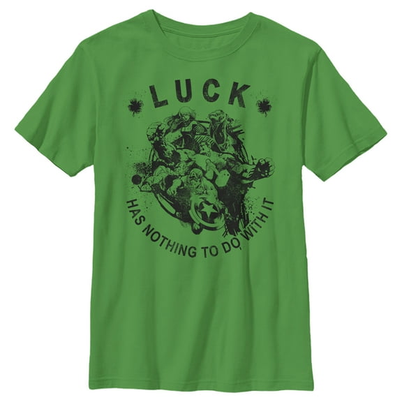 Boy's Marvel Avengers St. Patrick's Day Luck has Nothing to Do With It  Graphic Tee Kelly Green Small