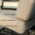 thumbnail image 5 of Emoti 6977 Patio Single Sofa With Teak Armrest, Chaise Lounger With Cushion, Space Aluminum Frame, 5 of 7