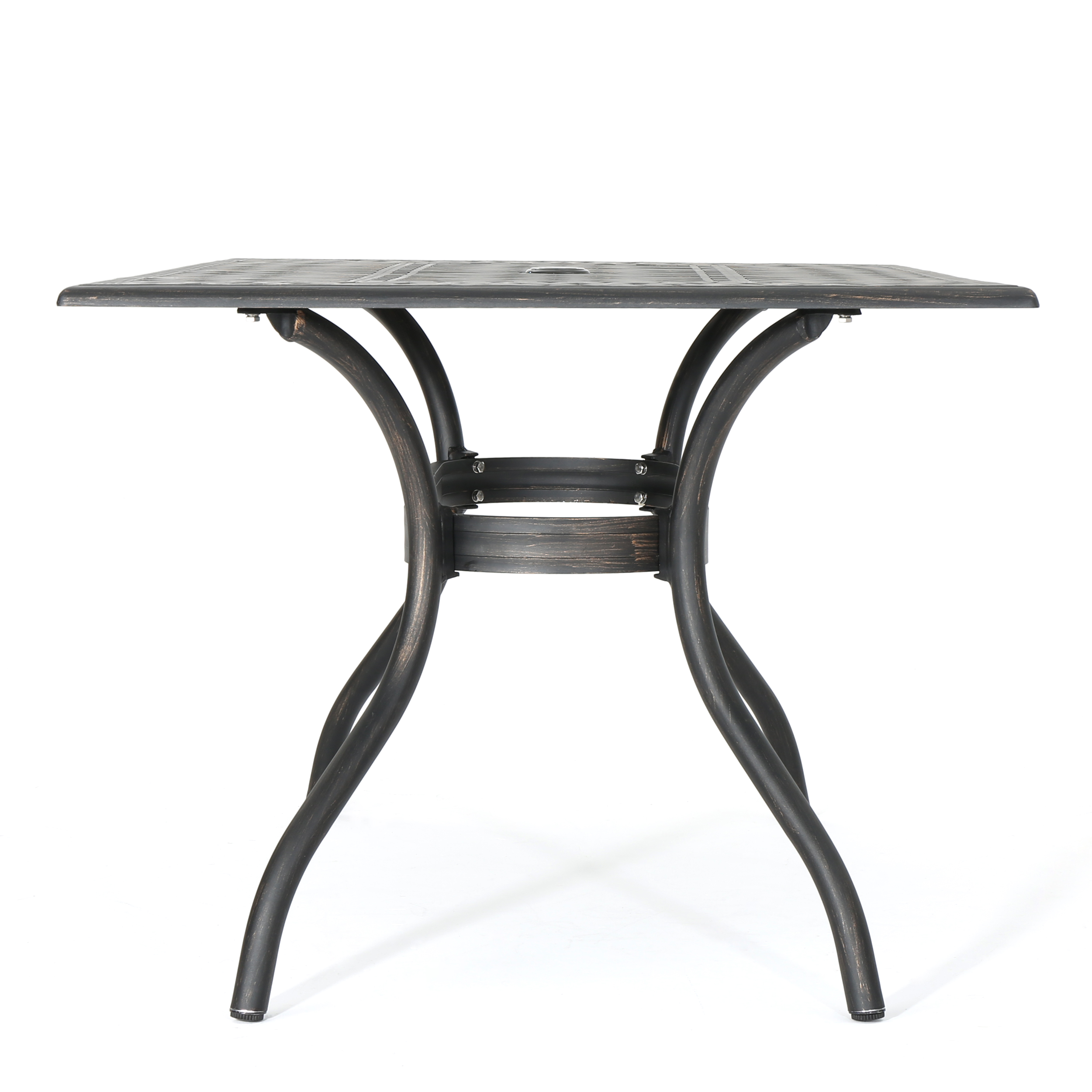 Noble House 67" Metal Lightweight Outdoor Dining Table, Brown