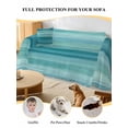 thumbnail image 4 of Teal Turquoise Aqua Ombre Couch Cover for Dogs, Contemporary Abstract Lines Washable Sofa Covers Slipcover for Pets Dogs Futon Cover, Couch Recliner Covers, Oversized Chair Slipcover 71"x91", 4 of 9