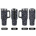 thumbnail image 4 of 40 Oz Halloween Gothic Tumbler with Handle and Straw, Goth Skull Stainless Steel Cup Water Bottle, 4 of 6
