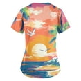 thumbnail image 4 of SAATLERI Scrub Tops Women Cute Hawaiian Print Scrub Tops Plus Size Stretch Soft Floral Nurse Uniform Shirt with Pockets, 4 of 4