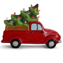 Milltown Merchants Ceramic Lighted Christmas Tree and Truck (11")