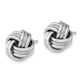 thumbnail image 3 of Auriga Fine Jewelry 925 Sterling Silver Rhodium-plate Textured Love Knot Stud Earrings for Women, 3 of 6
