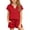 Red, variant on OGLCCG 2 Piece Outfits for Girls Summer Short Sleeve V Neck Henley Tops and Shorts Set Matching Vacation Beach Lounge Sets 4-14 Years