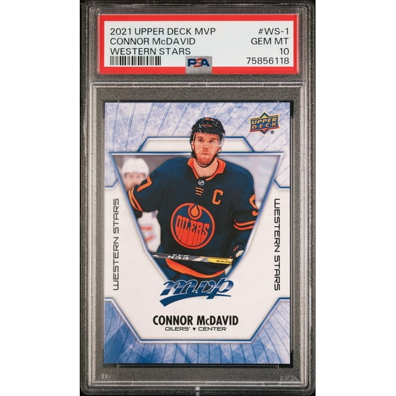 Connor McDavid 2021 Upper Deck MVP Western Stars Hockey Card #WS-1 Graded PSA 10