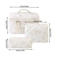 thumbnail image 2 of Organizador de maquillaje de poliéster de 3 piezas para el hogar, el gimnasio, los viajes y las estancias de una noche, 2 of 6