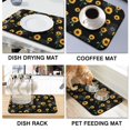 thumbnail image 3 of Washable Rubber Sunflower Cute Floral Dish Drying Mats for Kitchen Counter Home Large Coffee Bar Pad Accessories and Decor for Utensils Stemware 19.5''x12'', 3 of 6