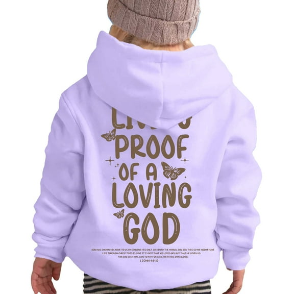 Chenglor Hoodies for Teen Girls Girls Sweatsuit Jesus Printed Hooded Sweatshirt Pullover