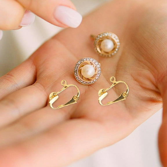 HAKIDZEL Clip On Converter Earring Converter Brass 100pcs Stud to Clip On Adapter for Earrings