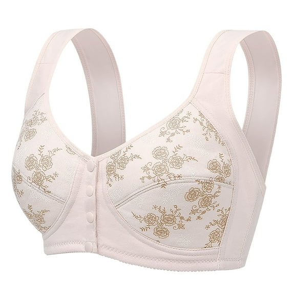 Dealovy Front Closure Bras for Women No Underwire Breathable Push up Bras Seniors Soft Everyday Bras