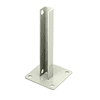CRL PSB2A0W Oyster White AWS Steel Stanchion for 90 Degree Round Corner Posts