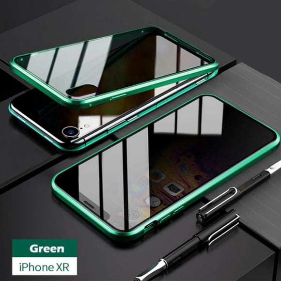 EIMELI Brand Clearance! Anti-Peeping  Case Clear Double Sided Tempered Glass Privacy Magnetic CaseMetal Bumper Cover 360 Full Protective Phone Screen Protector For  X XS MAX XR Cases