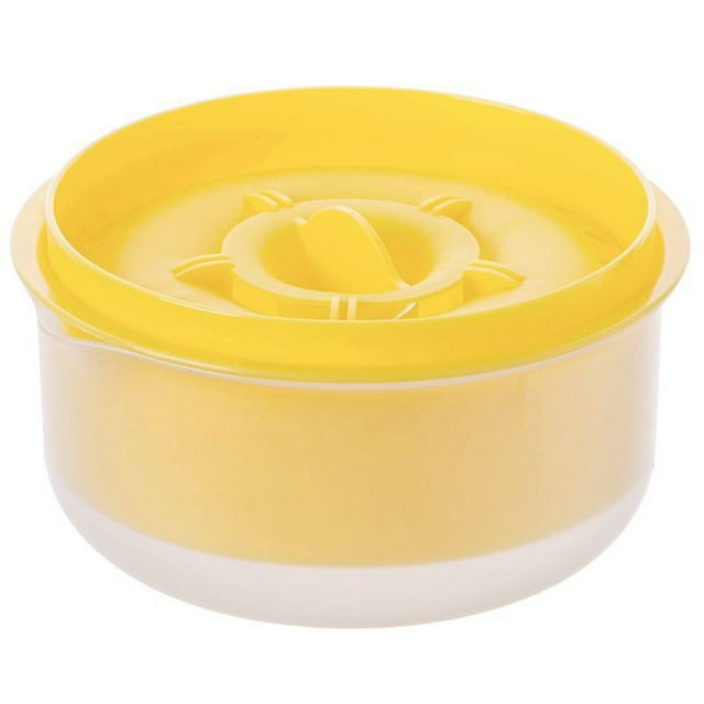 yeacher 5-in-1 Egg Separator with Built-in Cracker, Large Capacity Egg White & Yolk Filter, Durable Food-Grade Plastic, Yellow Kitchen Tool for Baking & Cooking