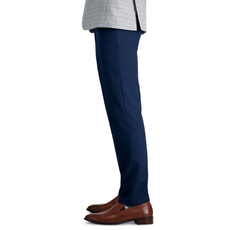 Men's Haggar Premium Comfort Flex-Waist Slim-Fit Stretch Flat-Front Dress  Pants Color: Blue Size: 30X30 - Walmart.com
