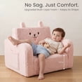 thumbnail image 3 of AILEEKISS Toddler Sofa Chair, 2-in-1 Foldable Baby Couch Flip Open Sofa Bed for Playroom, Pink, 3 of 10