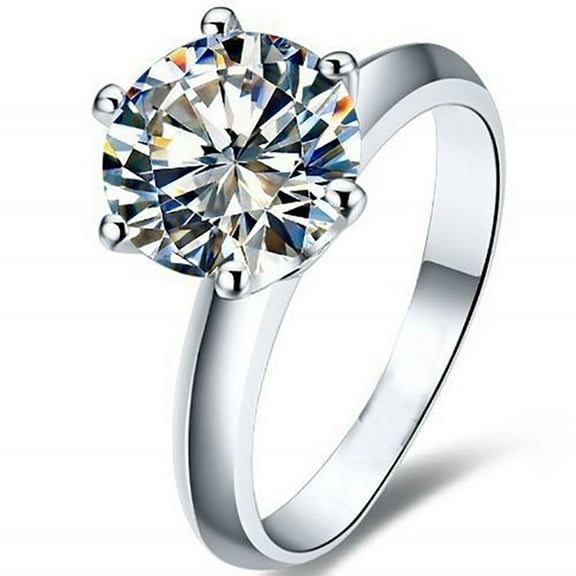 Classic Solitaire Engagement Ring for Women 1.25 CT 7mm Cubic Zirconia by Ginger Lyne Collection