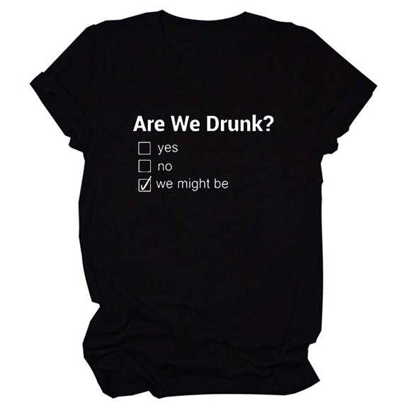 tklpehg Womens Short Sleeve T Shirts Loose Blouse Letter Printed Graphic Tops Tee Crewneck Summer Holiday Tops for Women Leisure Short Sleeve T Shirt Trendy Clothes Comfy Black S