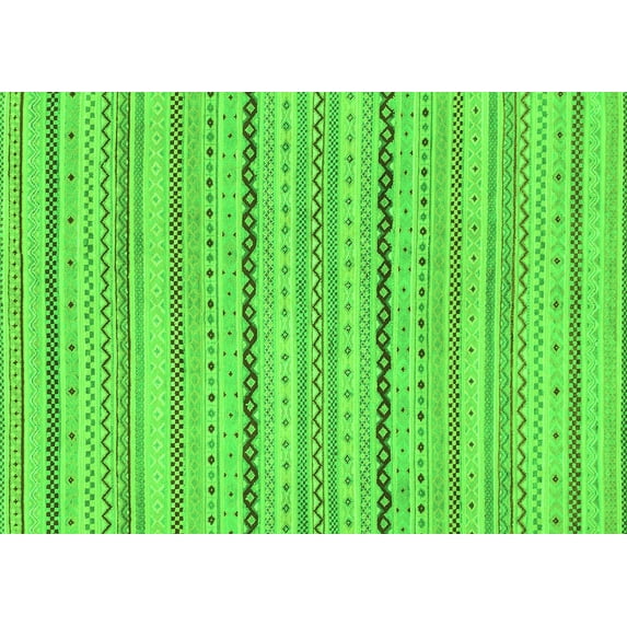 Ahgly Company Indoor Rectangle Solid Green Modern Area Rugs, 5' x 7'
