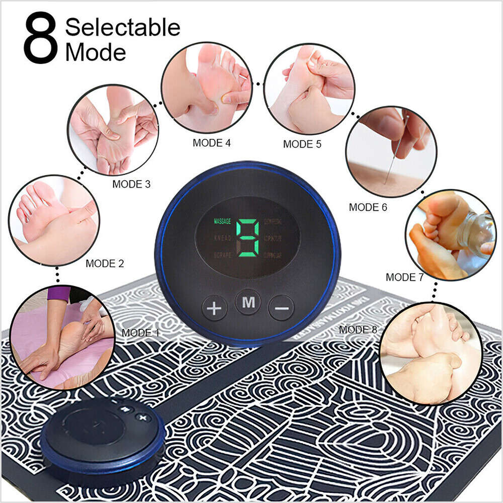Electric EMS Foot Massager Leg Reshaping Pad Feet Muscle Stimulator Mat Stock