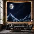 thumbnail image 6 of Full Moon Above Silver-Lined Clouds, Peaceful Celestial Art for Space Lovers, Night Sky Decor, Housewarming Gift, Tapestry Wall Hanging for Bedroom and Living Room, 6 of 7