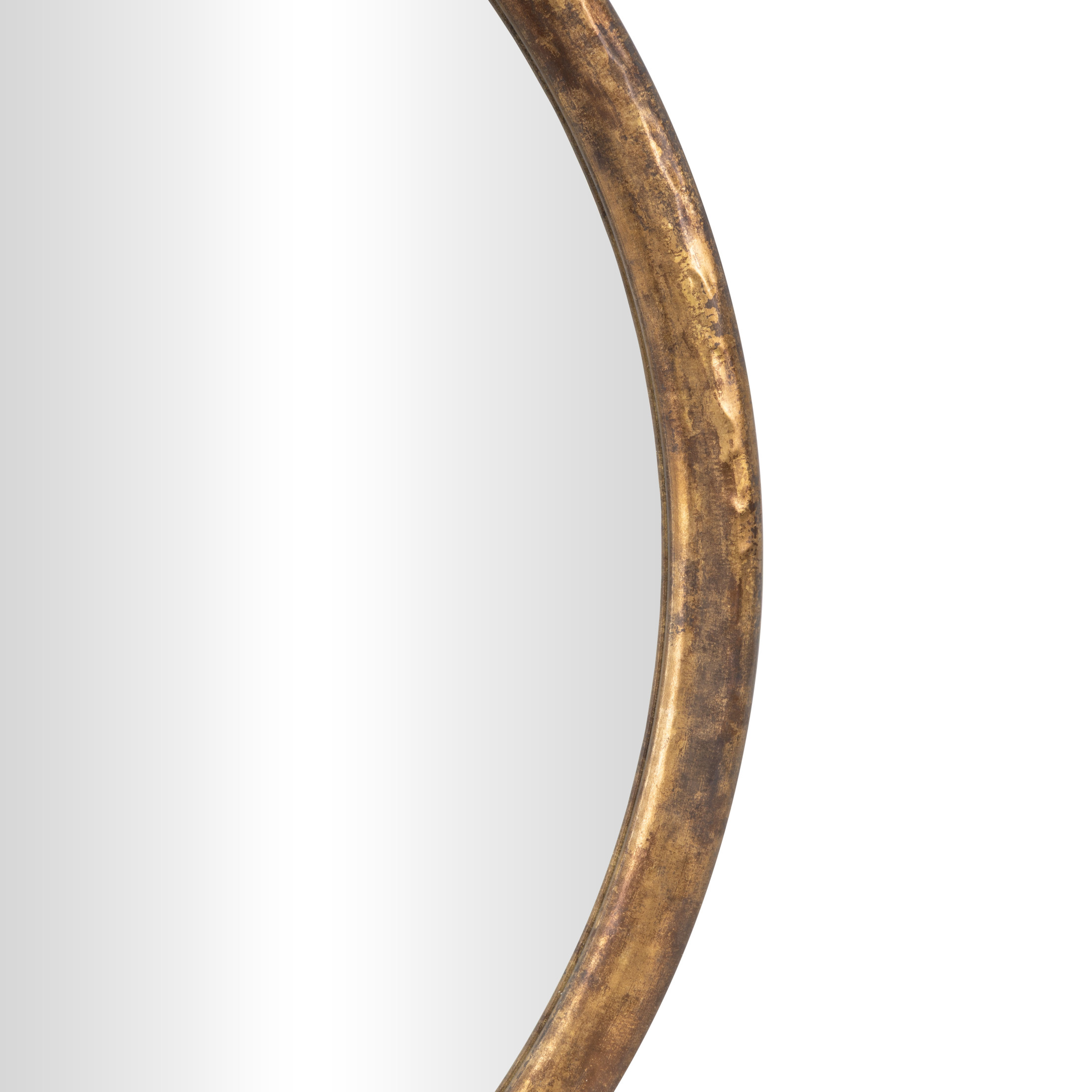 DecMode 28" x 28" Gold Wall Mirror with Weathered Frame