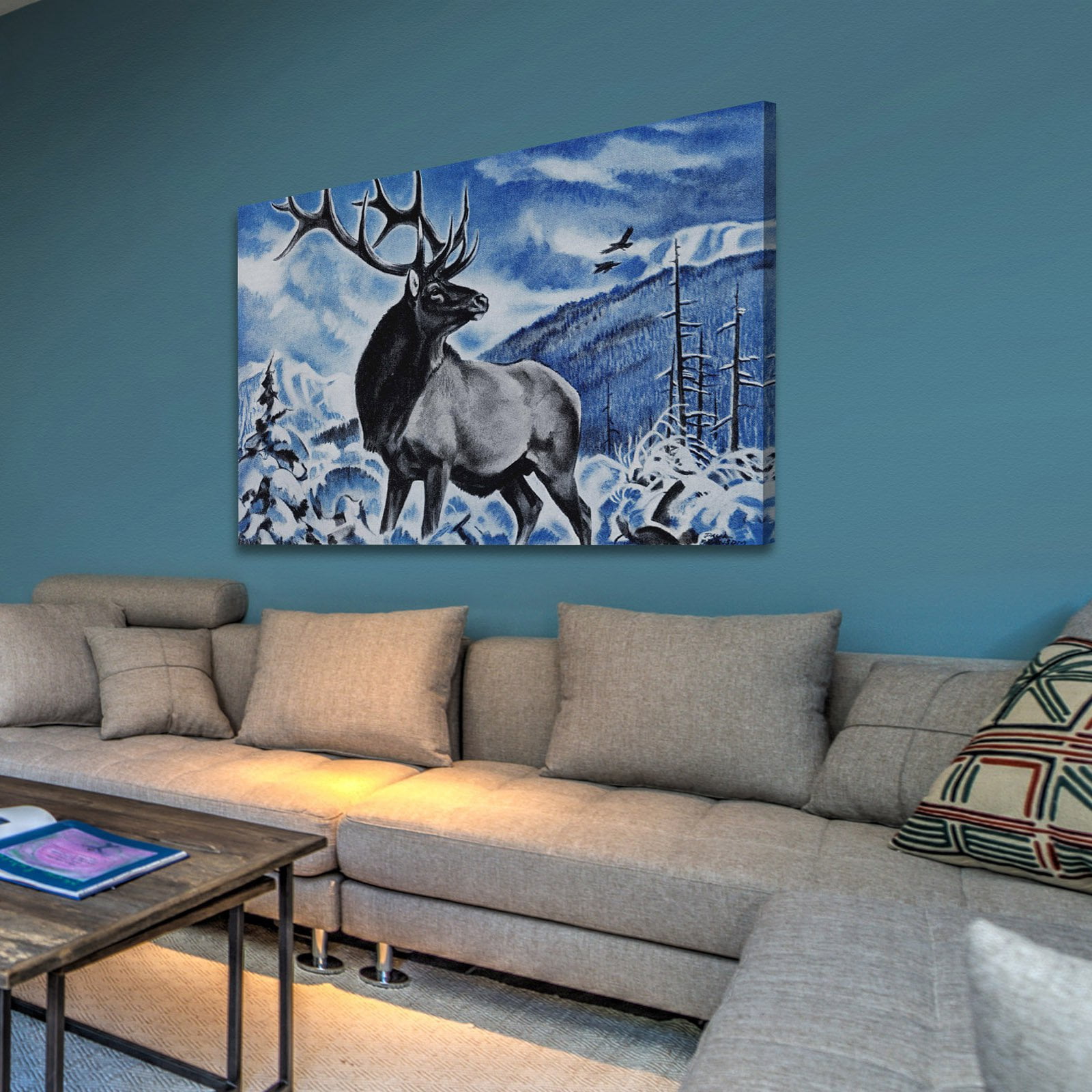 "The Last Elk" Painting Print on Wrapped Canvas