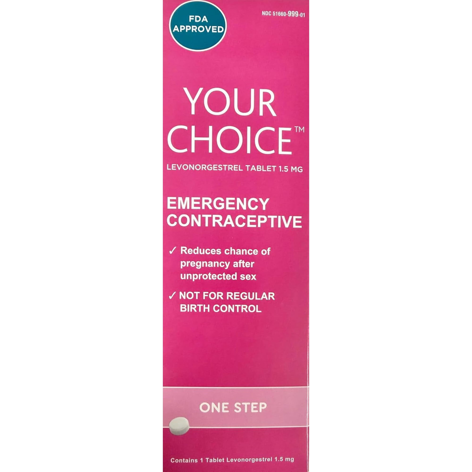 YOUR CHOICE One-Step Emergency Contraceptive 1 Tablet – 1.5 mg