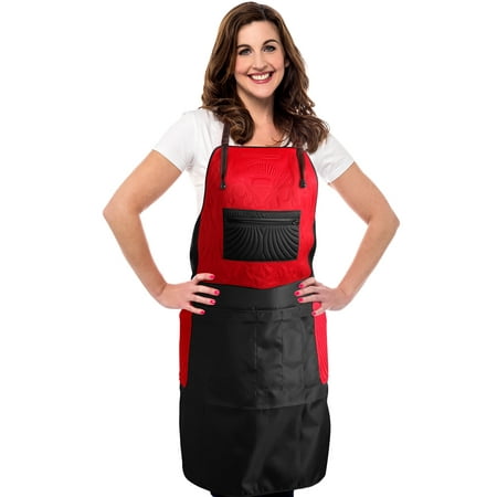 Metric USA Reversible Kitchen Apron Bib, Unisex Adjustable Top with Comfort Neck Pad and Water-repellent Waist Apron for Kitchen Restaurant Coffee House BBQ for Cooking Baking Cleaning & (Best Bbq Restaurants In Usa)