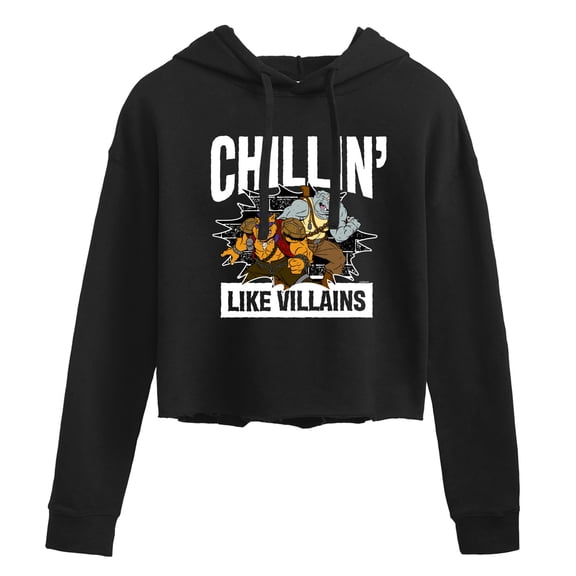 Teenage Mutant Ninja Turtles - Chillin Like Villains - Juniors Cropped Pullover Hoodie