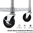 thumbnail image 4 of Heavy Duty 3 Tier Utility Cart,Wire Rolling Carts with Wheels, Commercial Grade Service Cart with Shelving Liners and Handle Bar Metal Carts for Kitchen Office Hardware, 4 of 6