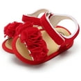 thumbnail image 4 of Infant Baby Girls Summer Sandals with Flower Soft Sole Newborn Toddler First Walker Crib Dress Shoes, 4 of 6