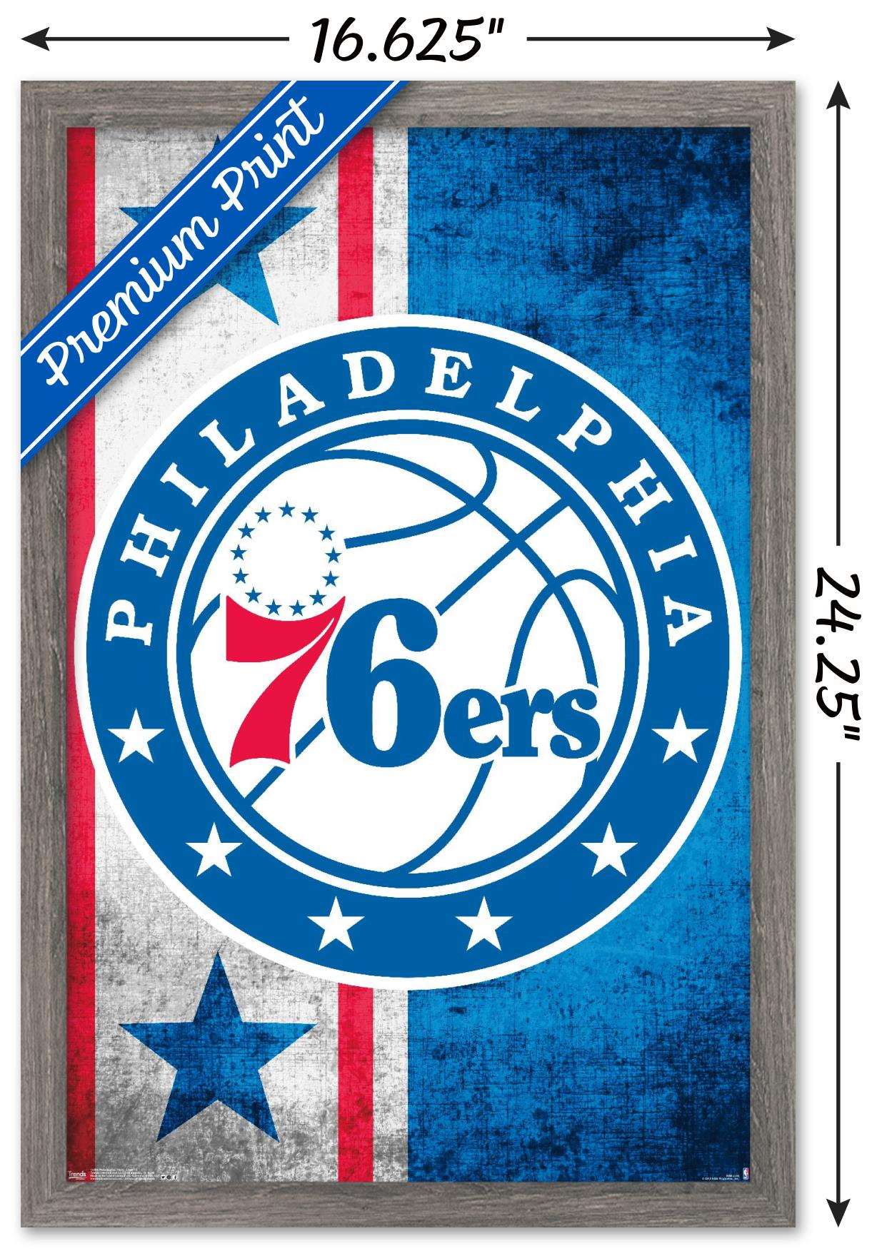 NBA Philadelphia 76ers - Logo 15 Wall Poster, 14.725" x 22.375", Framed