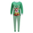thumbnail image 4 of Christmas Pajamas Matching Family Set Xmas Pjs Long Sleeve Striped Green Deer Print Mommy Daughter Kids Couples Outfit 2023 New, 4 of 4