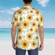 thumbnail image 4 of Balery Sunflowers Camisas hawaianas de manga corta para hombre, camisas playeras de corte holgado, camisas de vacaciones con botones,3X-Large, 4 of 7