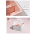 thumbnail image 2 of Caja de almacenamiento con tapa transparente, doble compartimento, papelería de escritorio, organizador de cosméticos, soporte para almohadilla Almacenamiento y organización del hogar Blanco Bewildely HA067813-02, 2 of 6