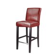thumbnail image 3 of Ira Smooth Fabric Upholstered Bar Height Bar Stool with Wood Legs, 3 of 4