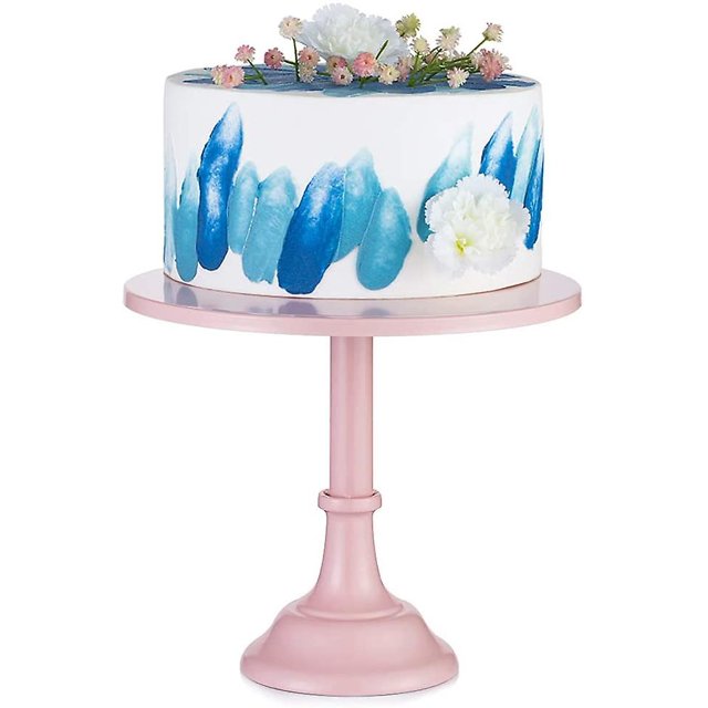 Soportes de exhibición de 30 cm Topper de pastel dorado, Estilo simple Redondo de metal Eventos de boda Fiesta de cumpleaños Postre Cupcake Pedestal Display Plate, Gold. Afortunado Sencillez