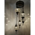 thumbnail image 2 of Angora Elif 5 Globe Hanging Turkish Lamp | Turkish Moroccan Chandelier Lamps (47.24"), 2 of 8